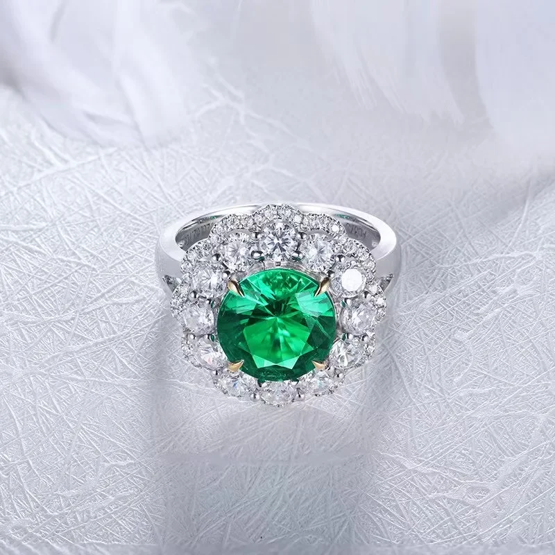 

Pirmiana New Fashion 9k Real Gold Lab Emerald Ring Women Jewelry