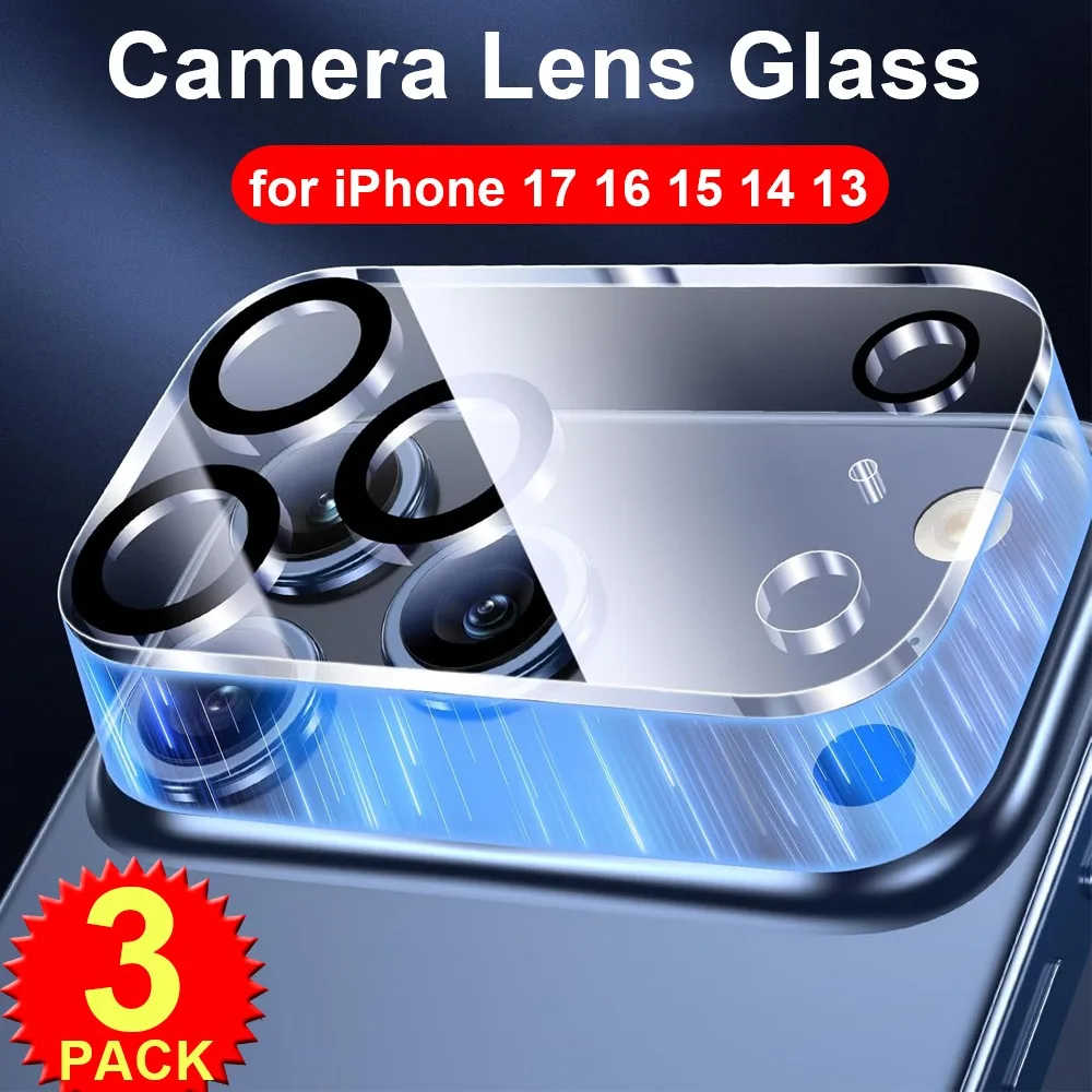 

3PCS HD Camera Tempered Glass For iPhone 17 Pro Max/17Air/17Pro Rear Len Screen Protectors Film for iPhone 13 14 15 16 Plus Mini