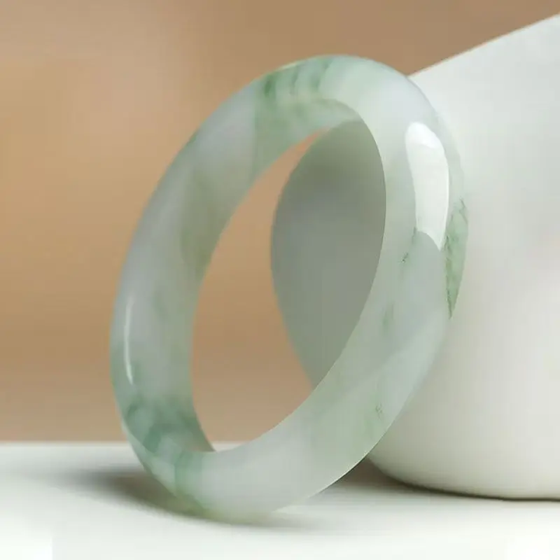 سوار Cui Xue Cui العائمة زهرة اليشم سوار أنثى سوار الموضة أصيلة سوار من اليشم حزمة شهادة