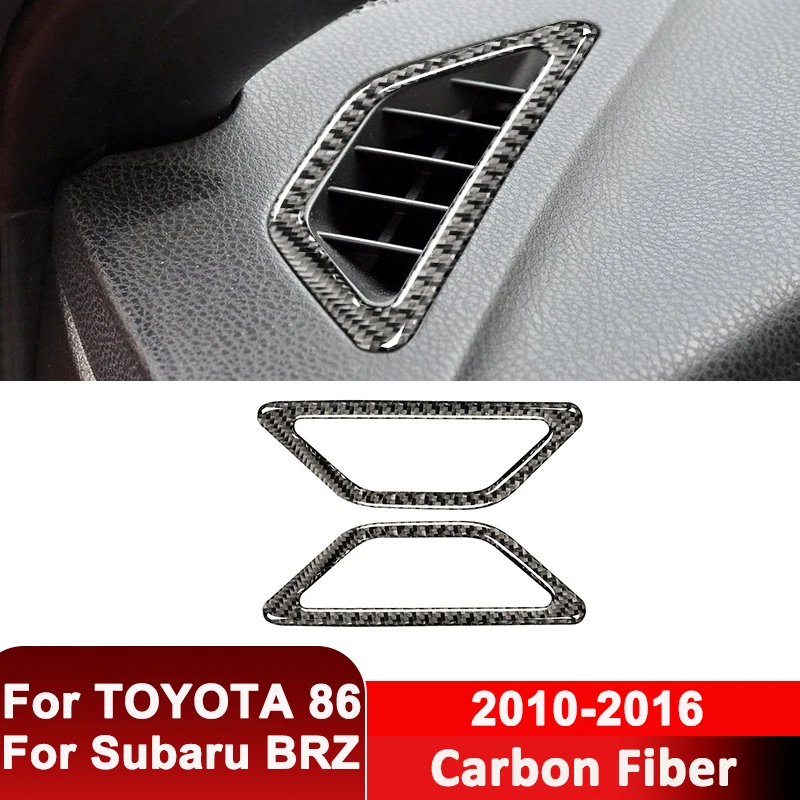 For TOYOTA 86 For Subaru BRZ 2010-2016 Carbon Fiber Car Door Side Dashboard Left Right Air Outlet Vent Frame Decorative Sticker