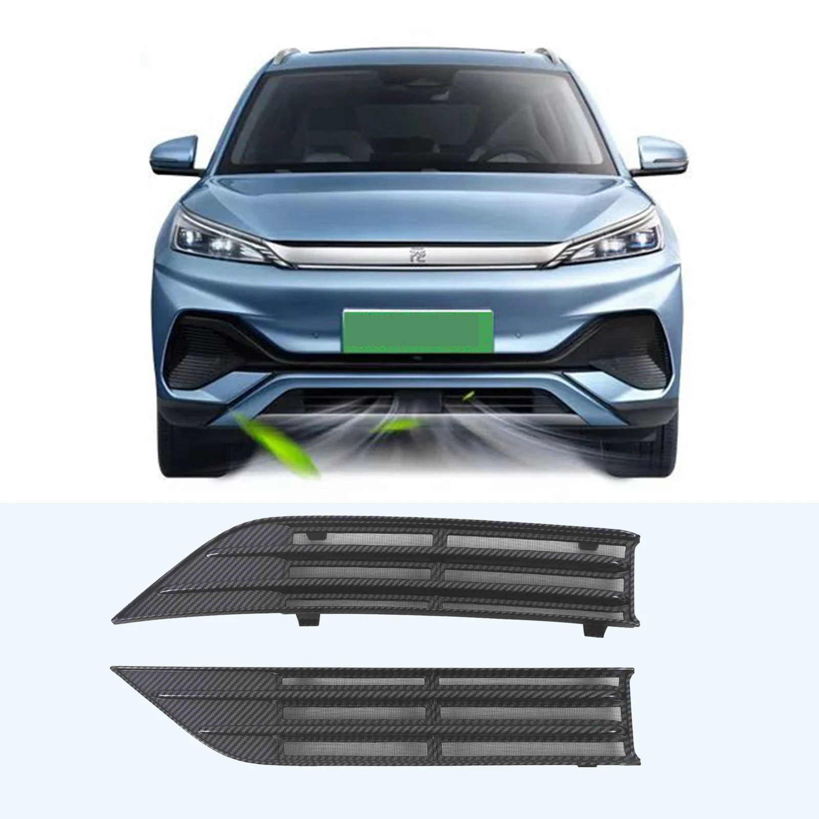 2Pcs Front Grille Insert Mesh Air Inlet Vent Grille Cover Replacement Parts for Atto 3 Byd Yuan Plus Auto Accessory