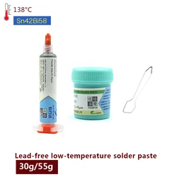 Lead-free Low Temperature Solder Paste Sn42Bi58 Melting Point 138℃ Patch Repair SMD PCB IC LED Tin Solder Paste Welding