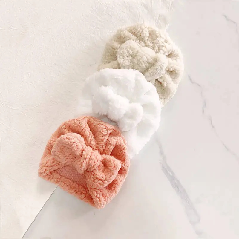 لطيف الوليد الطفل عقدة عمامة القوس النسيج سميكة الأذن دفئا الرضع قبعة هندية للبنين بنات لينة بيني