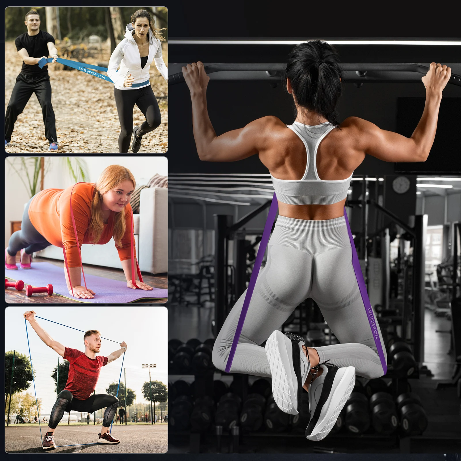 5er-Set Pull Up Assistance Bands, dickes, robustes Widerstandsband-Set, Übungs-Stretch-Workout-Fitnessband für das Körpertraining