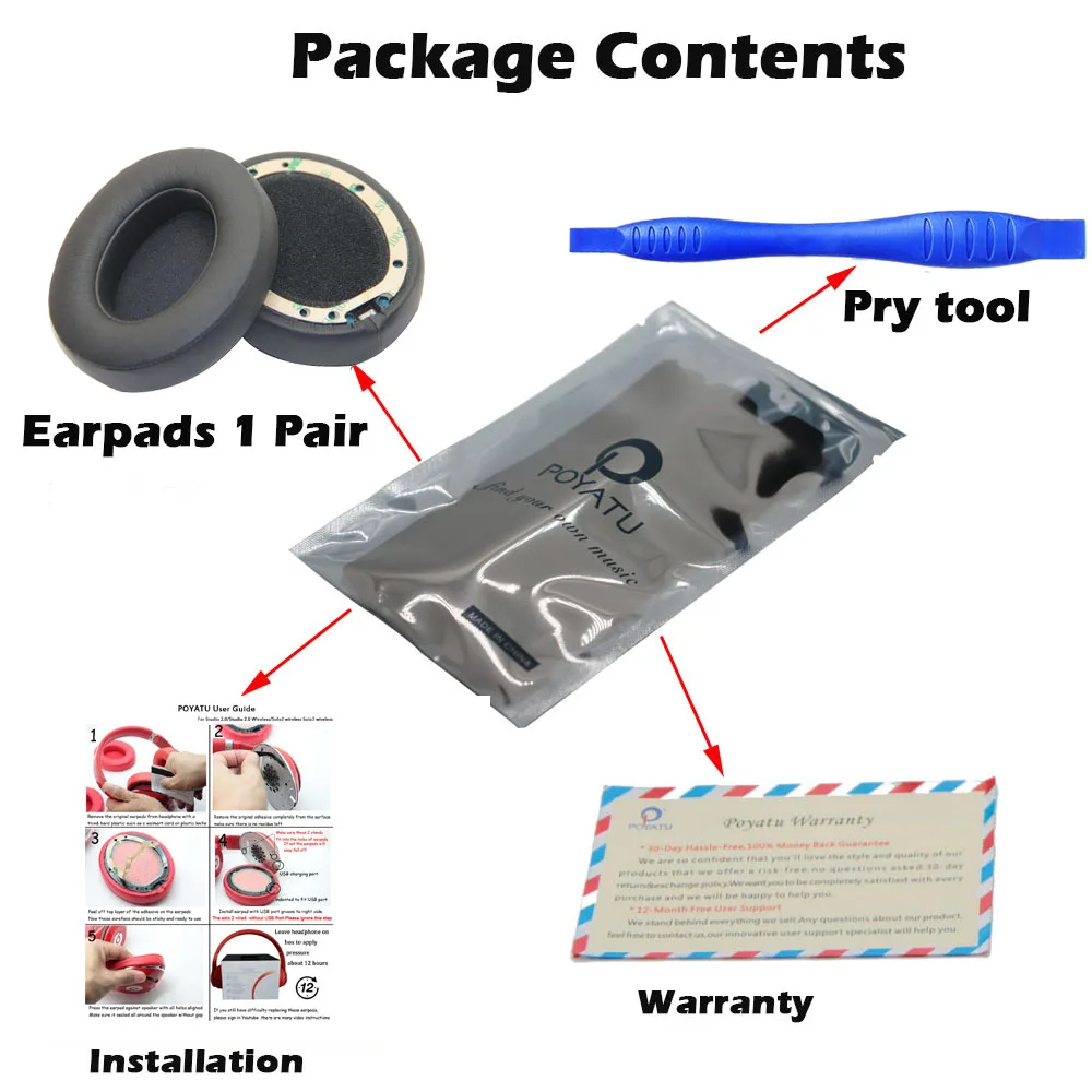 Studio3 Studio2 Earpads For Beats Studio 2 & 3 (B0501, B0500) Wired & Wireless Headphones Earpad Replacement Ear Pads Cushions