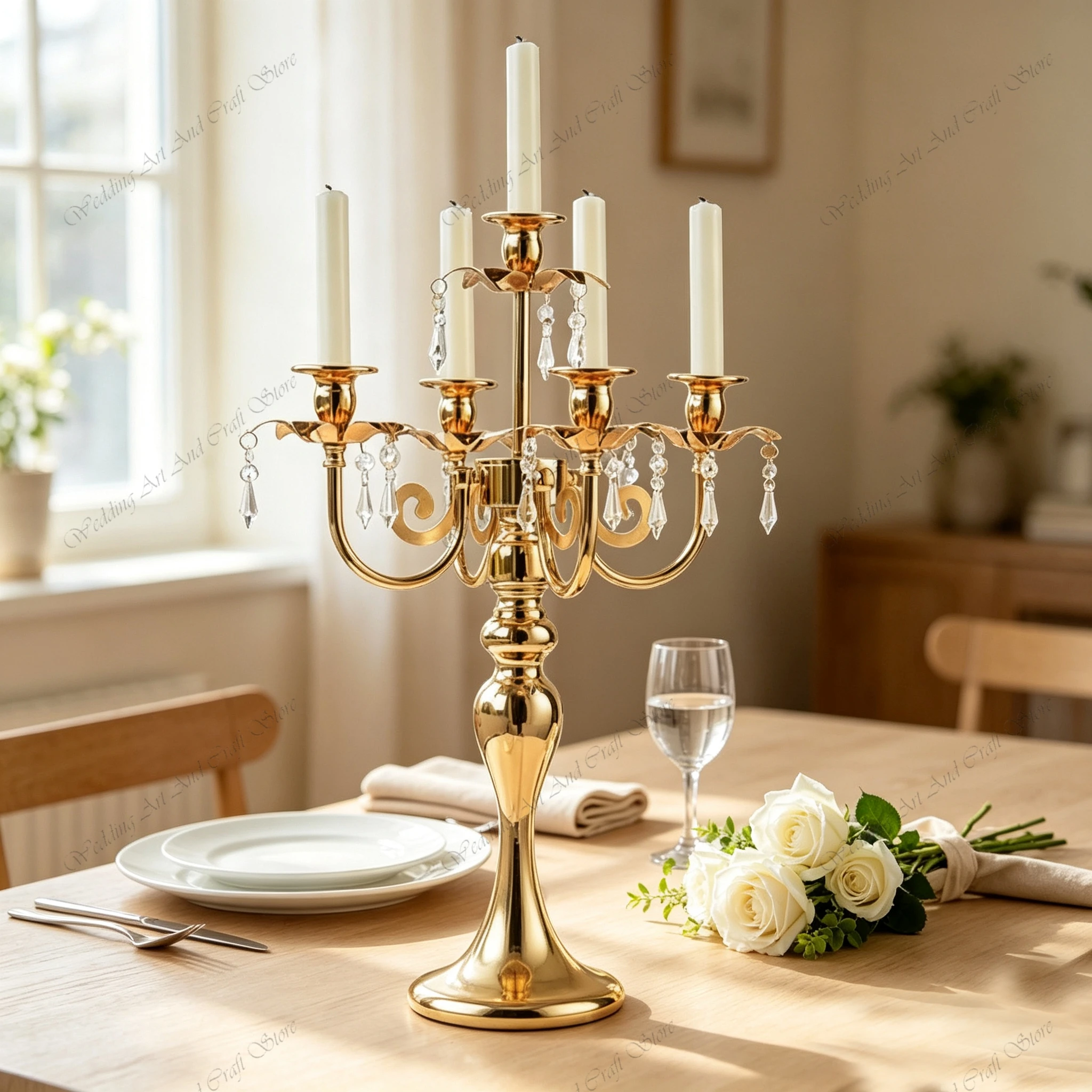 10pcs f30 50-100cm Wedding Props Aisle Guide 5-head Candlestick Light Candlestick Handicraft Romantic Wedding Banquet ivy1252