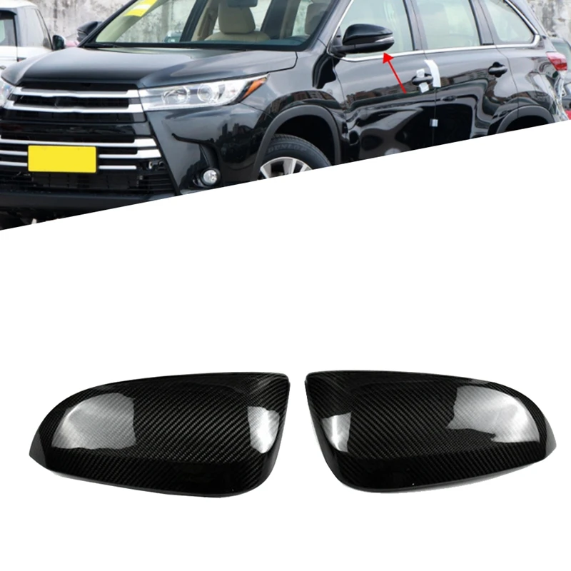 

Car Real Carbon Fiber Mirror Cover Rearview Side Mirror Cap Trim For Toyota Highlander 2015-2021 RAV4 2015-2019 Accessories