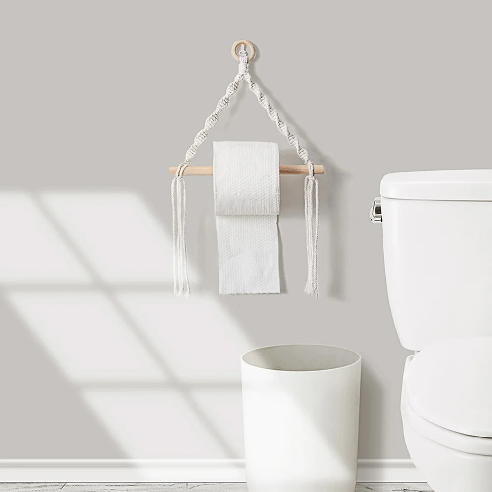 

1Pcs Practical Beige Bohemian Tissue Holder Multi-Scene Use Exquisite Workmanship Decor Roll Paper Rack Towel Rack