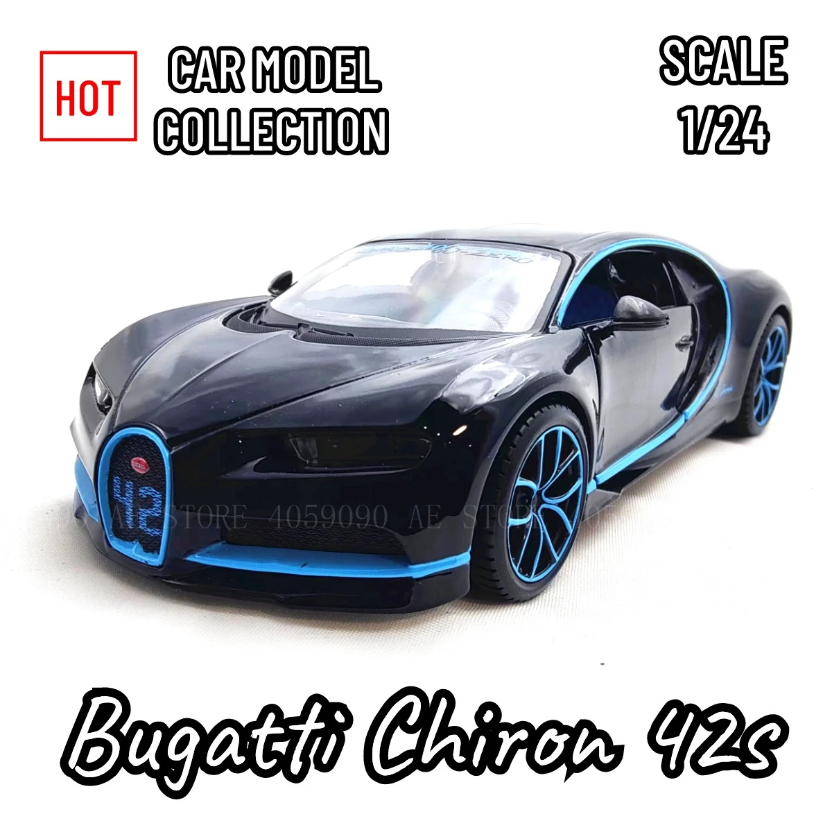 1:24 Bugatti Chiron 42s Limited Edition Car Model Replica Interior Decorative Scale Miniature Art Collection Gift Boy Toy