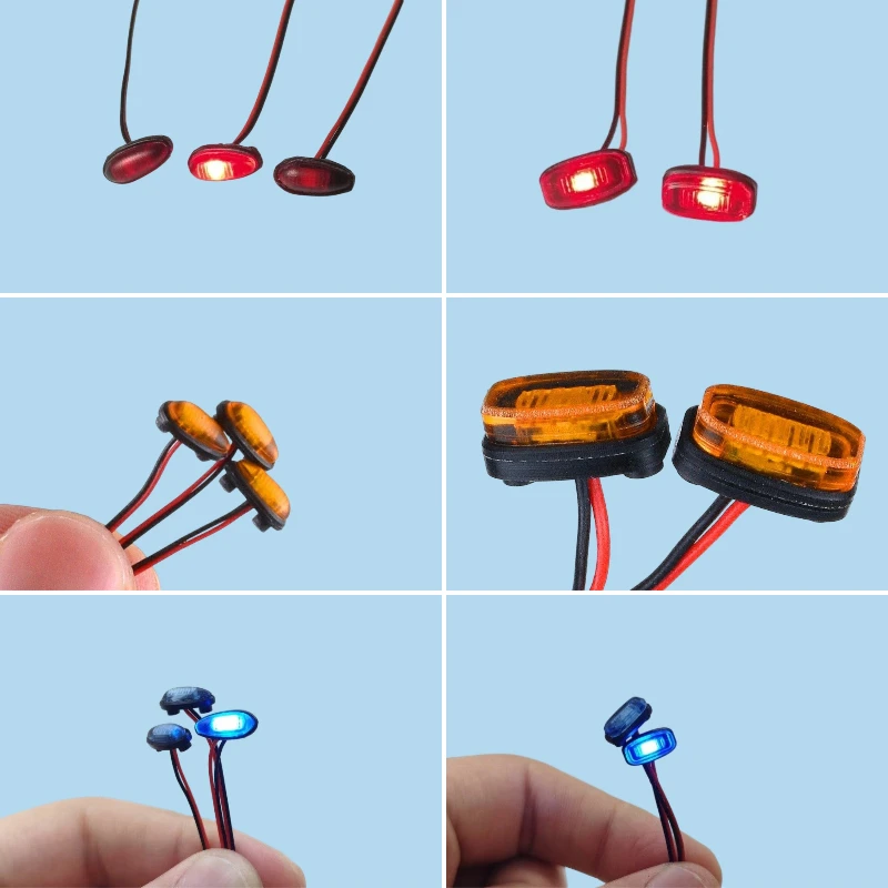 2 PCS RC Toy Rock Crawler Side Marker Lights Position Lamp For Tamiya 1/14 1/12 RC Tractor Truck Semi-trailer Parts DEGREE MODEL