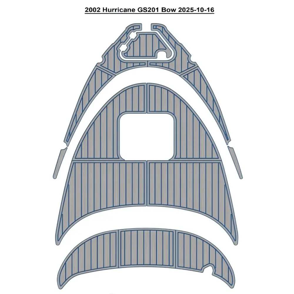 

2002 Hurricane GS201 Bow Pad Boat EVA Teak Deck Floor Mat SeaDek MarineMat Style Self Adhesive