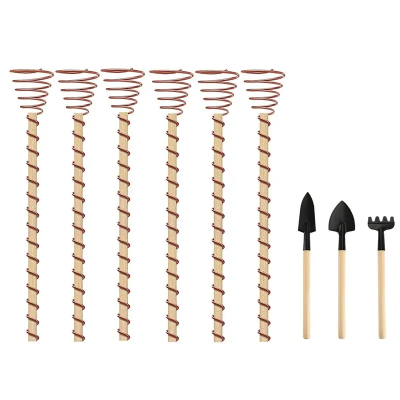 

Медные электрокультурные колышки LLCS, 12 дюймов, 10 шт., длинные медные проволочные стержни-зонды для сада