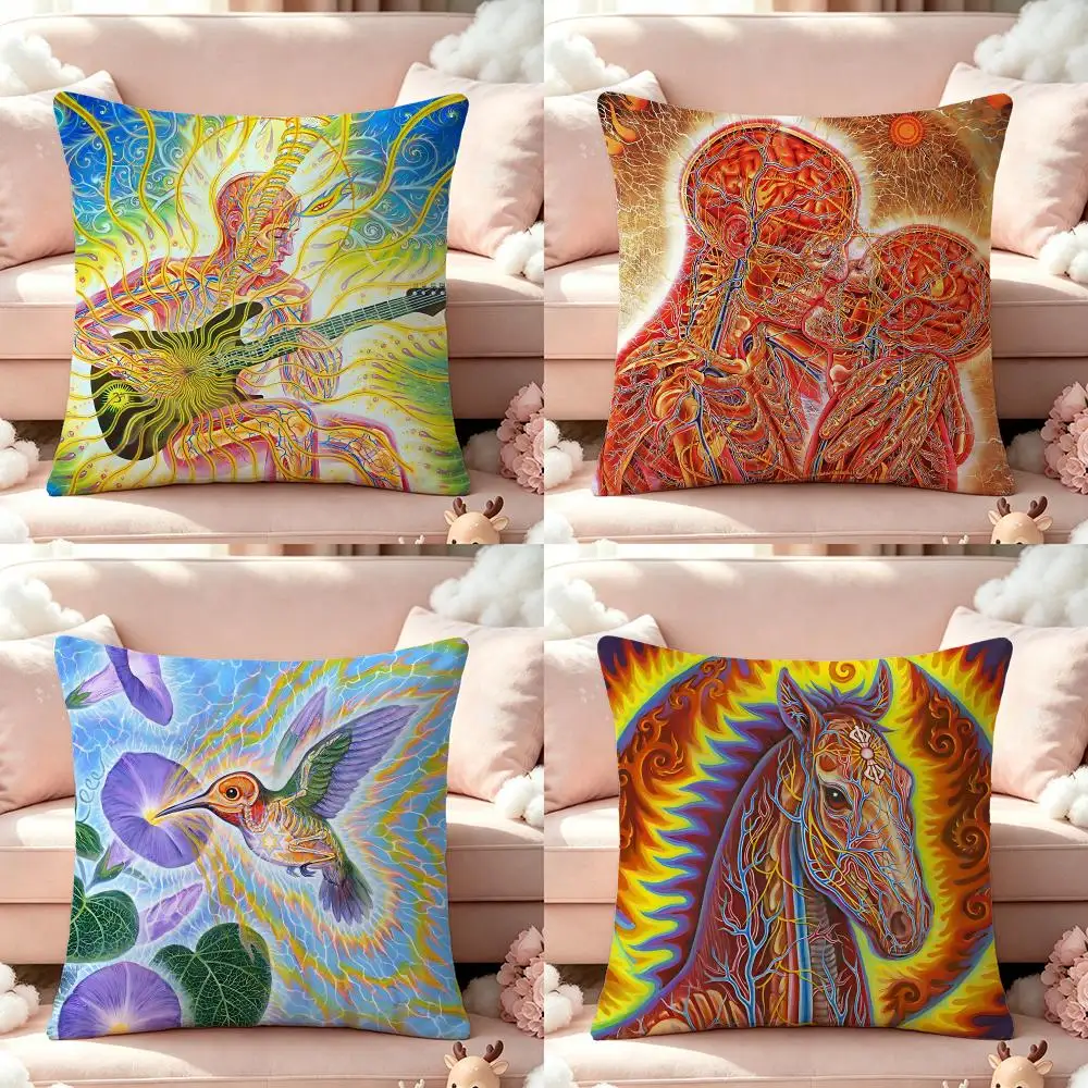 Artist Alex Grey Cushion Cover Pillow Short Plush Pillow Cute Simple Style For Living Room Bedroom Birthday Gift