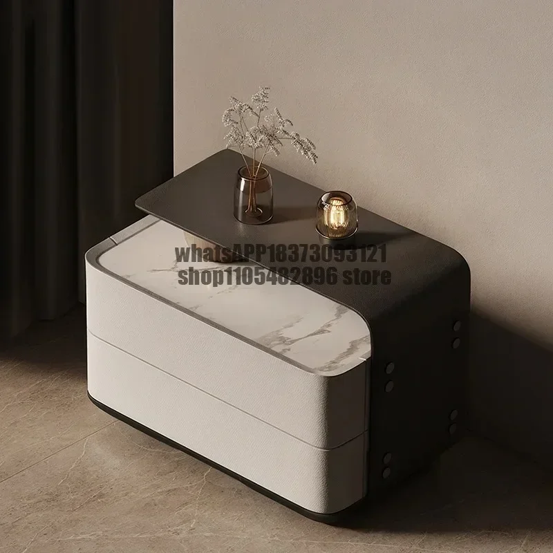 Rustic Design Nightstands With Drawers Rustic Roman Marble Top Nightstands Elegant Premium Mesita Noche Furniture Bedroom