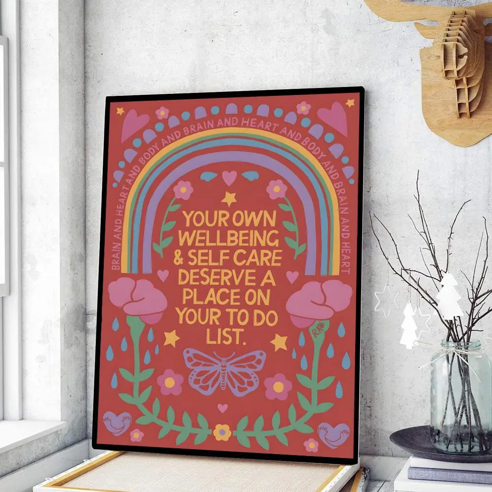 Abstract Feminist Color Letter Art Woman Good Poster Kraft Paper Prints Vintage Home Room Cafe Bar Art Wall Decor Painting