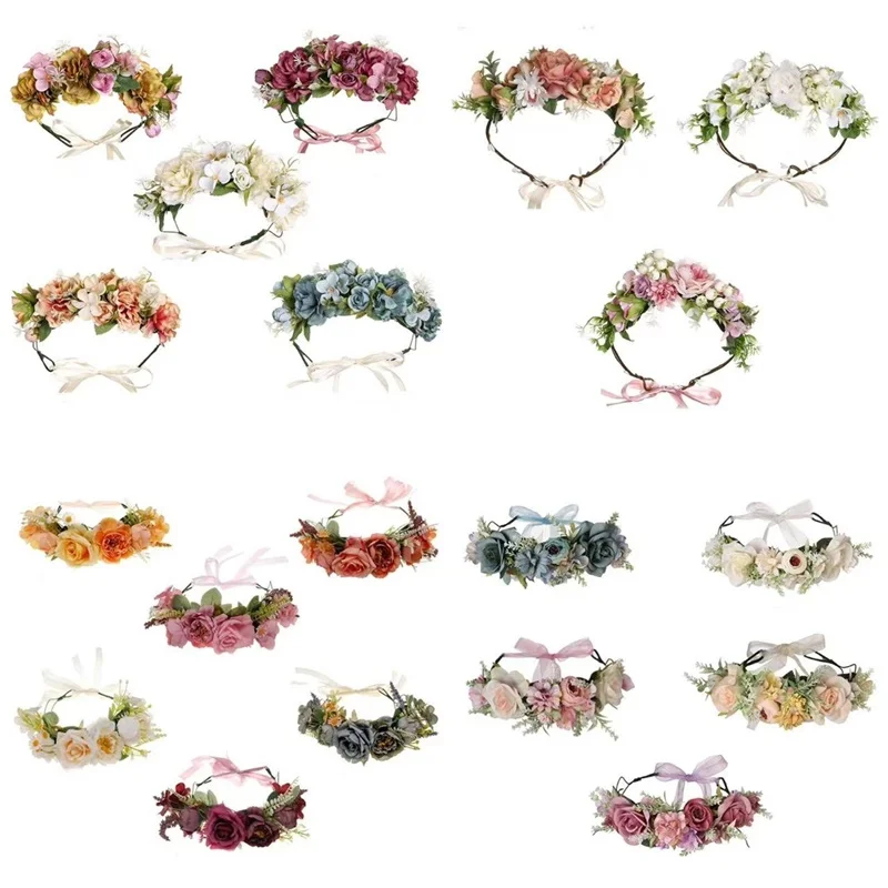 Flower Hairbands Ring Fabric For Women Fashion Headwear Girls Hair Accessories Woman Rose Flower Travel Photography Bandanas