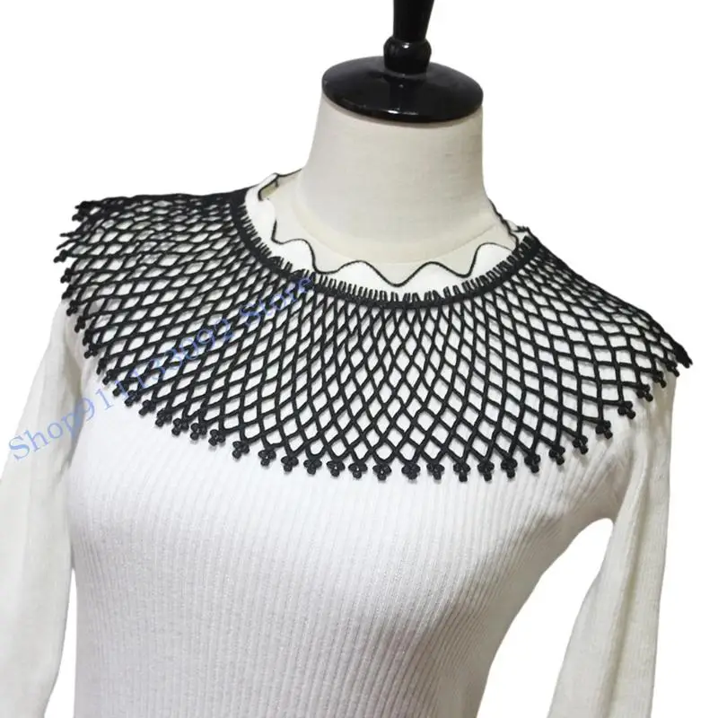 غطاء للرقبة ذو ياقة صناعية H9ED، شبكة قابلة للتنفس، ياقة قابلة للفصل للنساء أثناء السفر