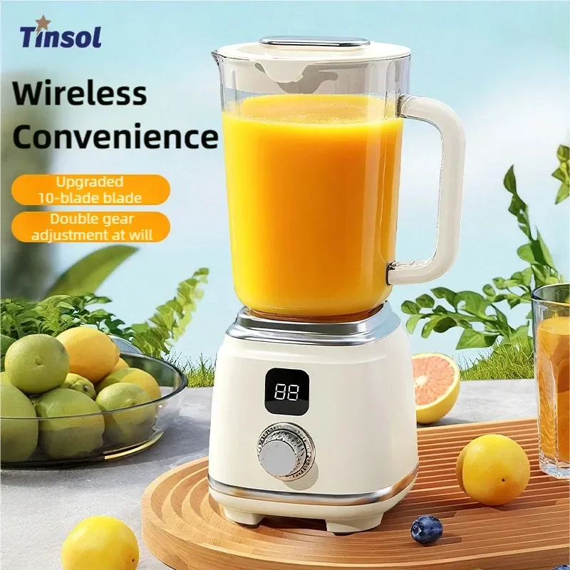 TINSOL Food Processor Home Blender 10 Blades 3000mAH Multifunctional Juicer Ice Crusher Juicer Power Blender Baby Food Processor