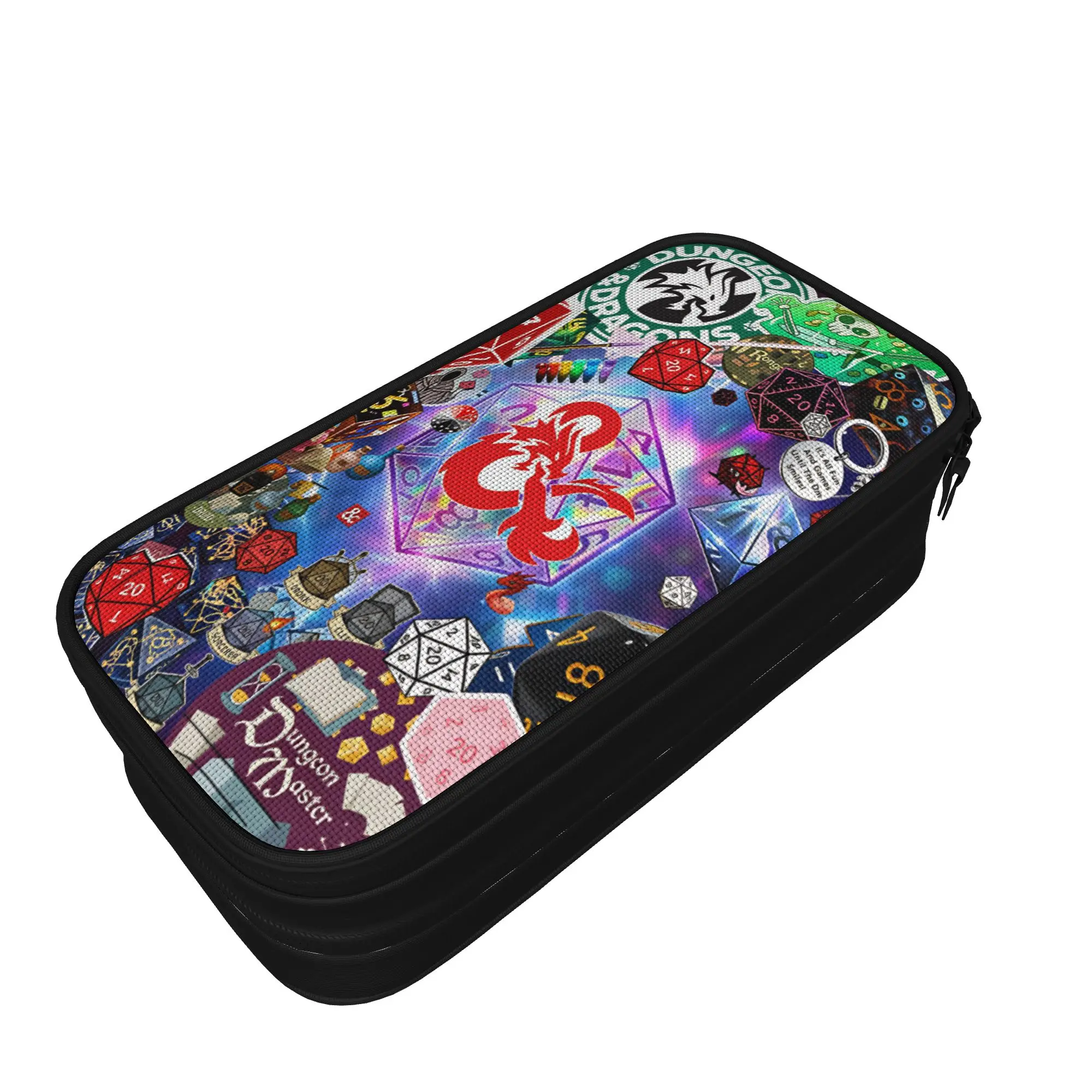 Dungeon Dragon DND Pencil Case  Large Capacity Pencil Pouch Boy Girl Canvas Aesthetic School Pencil Cases Graphic Supplies