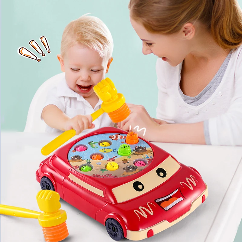 Baby Music Interactive toys Car Play Knock Hit Hamster Insect Game Playing Fruit Worm Educational Instrumentos Musicais