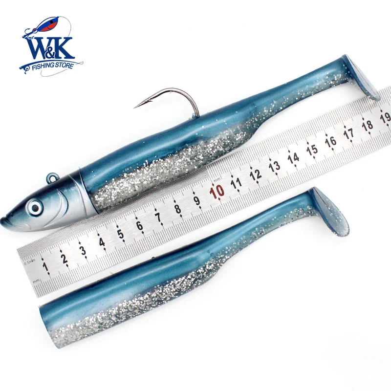 Soft Bait KIT with 120g JIG 14.5cm Paddle Tail for Rock Fish Cod Pollock Trolling Fishing Lure 7.3inch 150g Boat Fishing Vinyl