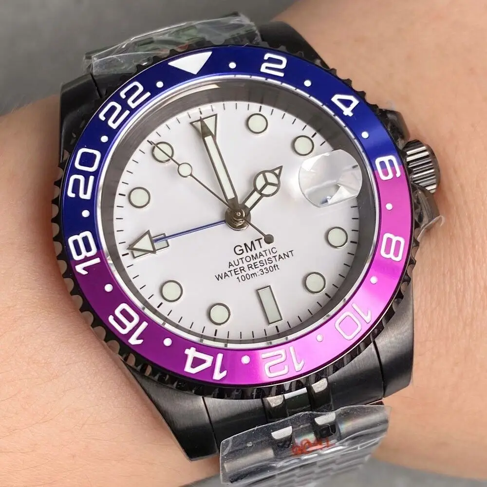 

NH34A GMT 40mm Tandorio White Dial Sapphire Glass 20ATM Automatic Mens Watch