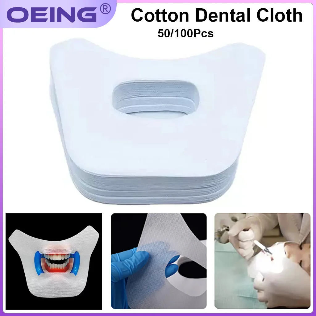 50/100 Pieces of Disposable Dental Saliva Cloths, Oral Masks, Teeth Whitening Protection Pads, and Saliva Absorption Pads