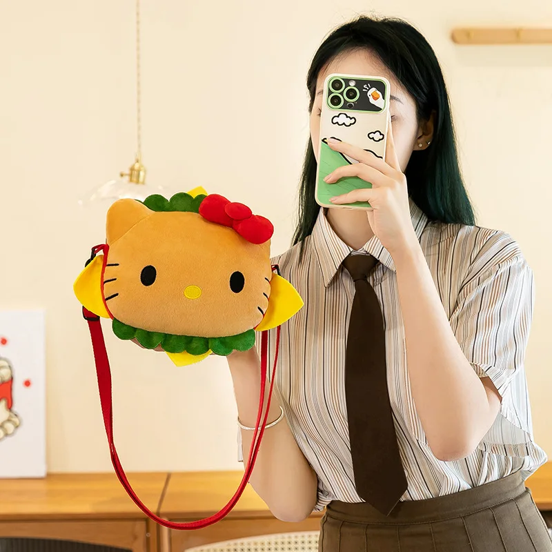귀여운 버거 가방 만화 헬로 키티 포차코 숄더백 크로스백 소녀 애니메이션 달콤한 메이크업 가방 조절 가능한 패션 선물