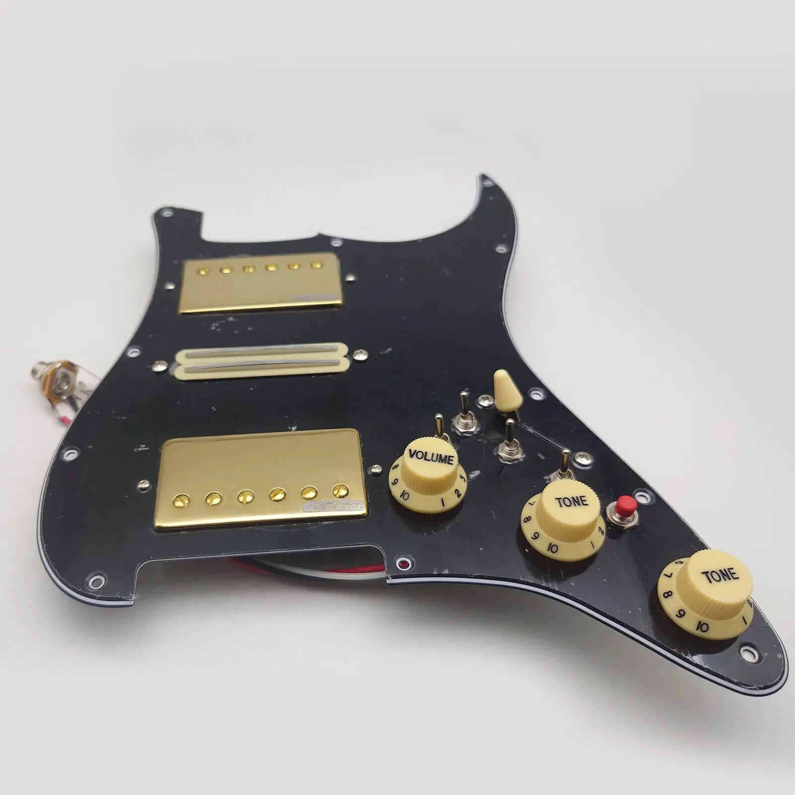 Prewired Loaded Pickguard W/ Coil Splitting HSH Ainico 5 Humbucker Pickup Set for ST Electric Guitars Replacement Parts Black