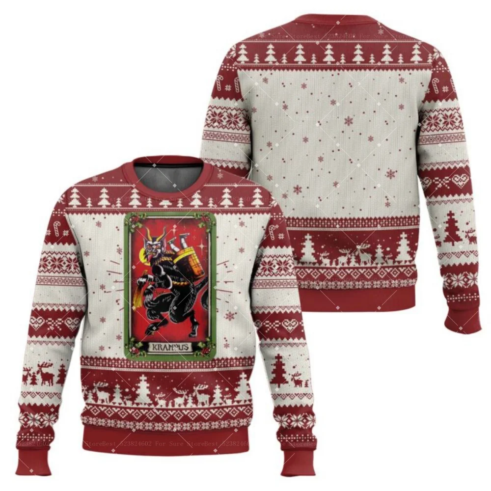 ميلاد سعيد Krampus شقي قبيح عيد الميلاد البلوز مضحك حزب البلوز حجم كبير البلوز للرجال النساء هدية عيد الميلاد 2026