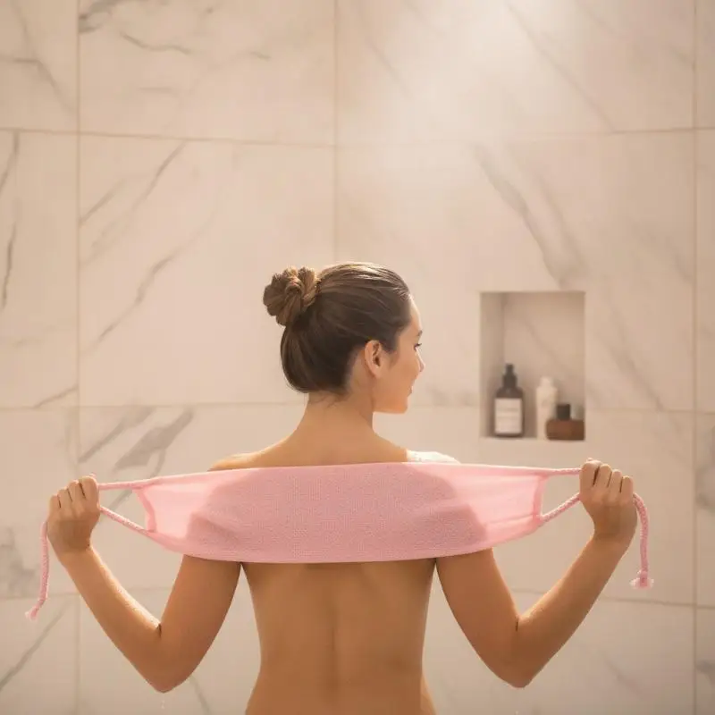 1 Stück Peeling-Badetuch, Dehnbarer Ganzkörper-Waschlappen, Super Saugfähiges Handtuch, Badezimmerzubehör – Detail 17