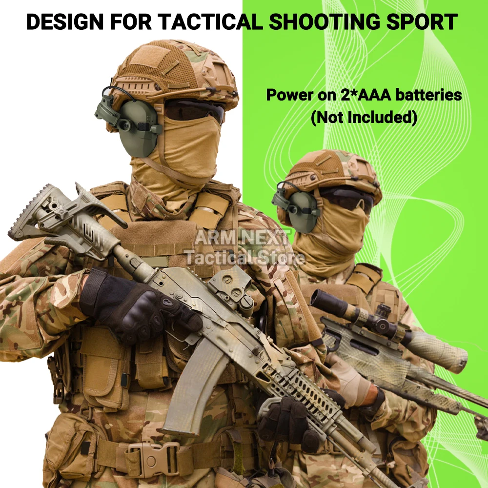Hunting Shooting Ear Protection Safety Earmuffs Noise Reduction Slim Active Hearing Protector for Tactical Sports NRR23dB image 6