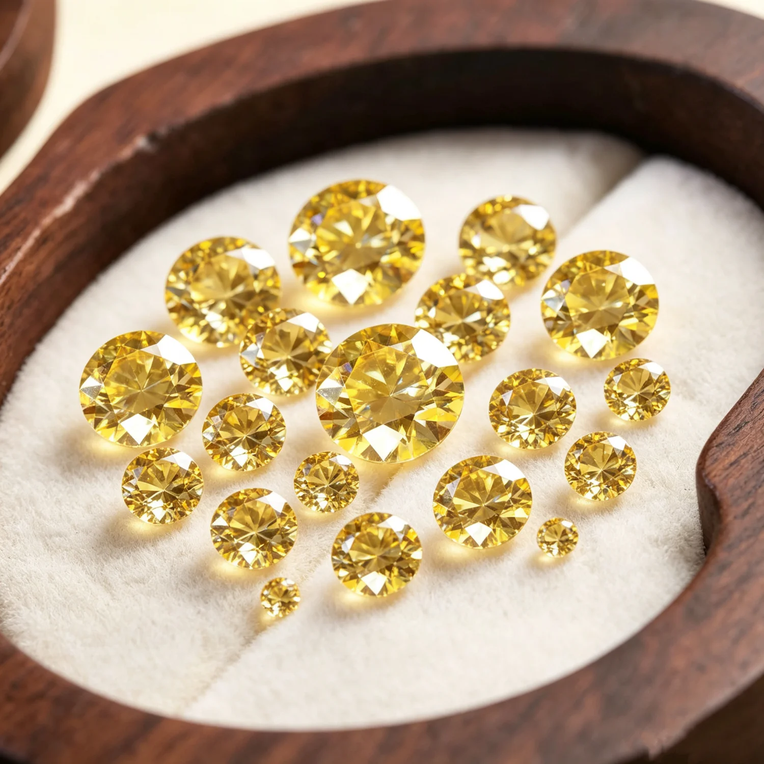 0.5-5ct Rare Lemon Yellow Color Moissanite Loose Stones VVS1 Excellent Cut 5-14mm Moissanite Diamonds