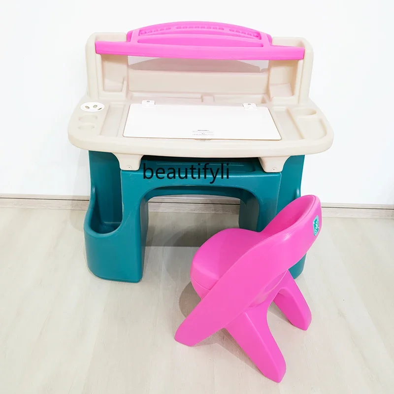 Mesa experta pequeña para niños, combinación de pintura y escritura multifuncional para el hogar del bebé