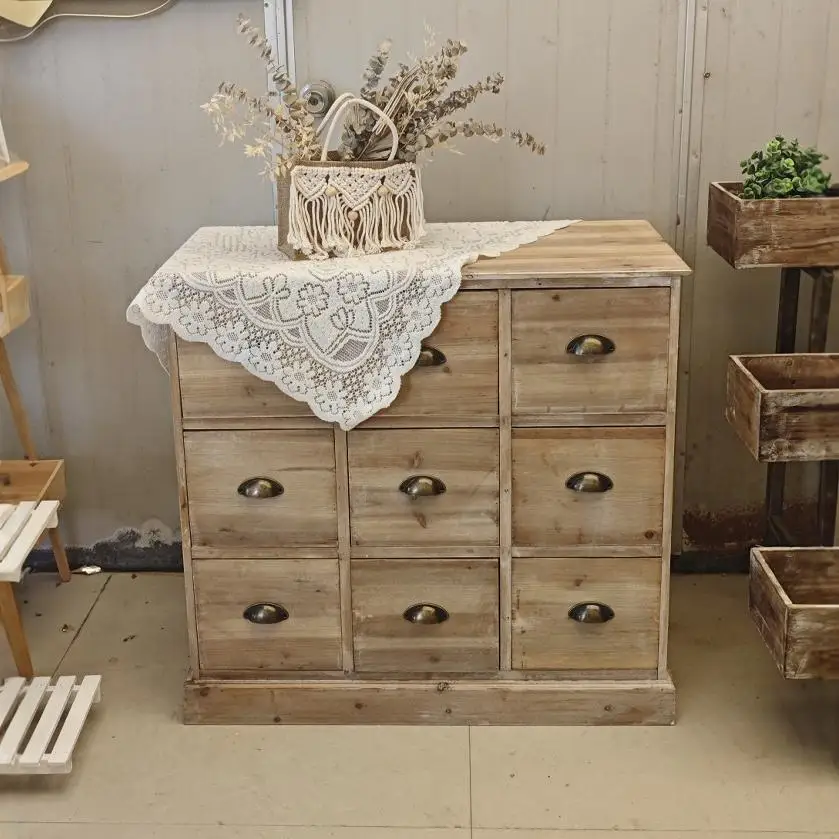 

Solid wood retro old fir chest cabinet old medicine cabinet, entrance cabinet, dining side cabinet, living room locker