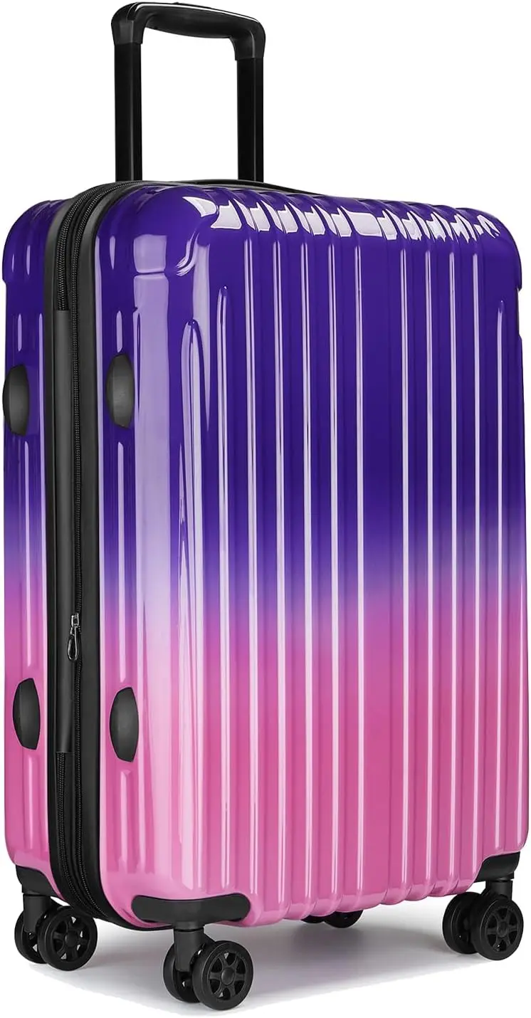 

24 Inch Checked Luggage Hardside Suitcase Lightweight with TSA Lock and Spinner Wheels for Travel