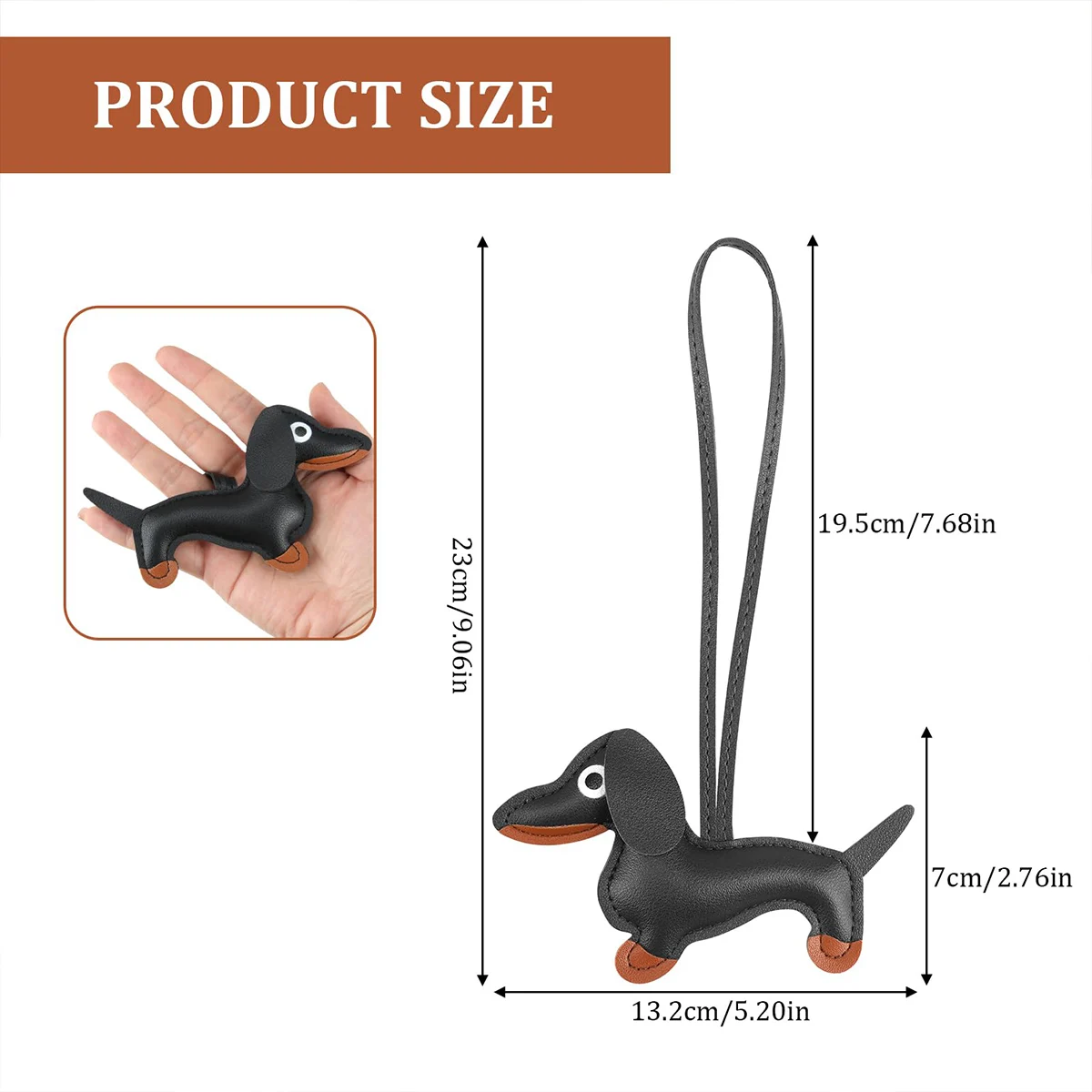 Dachshund Keychain Niche PU Leather Bag Decoration Cute Cartoon Puppy Accessories Car Charms