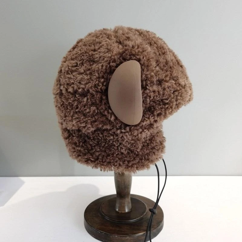 Furry Monkey Head Cover with Ear for Girl Cosplay Thicken Headwear Color