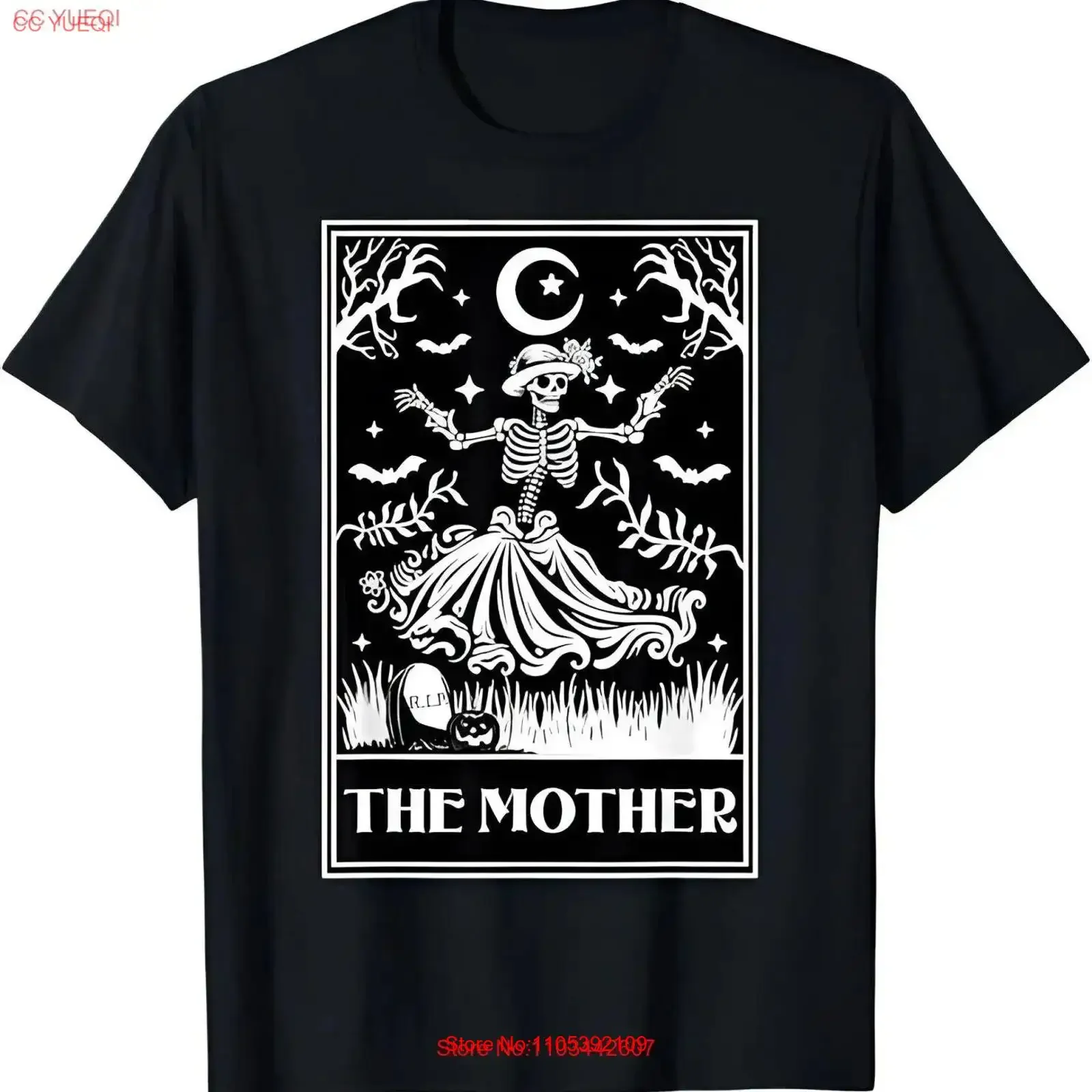 Halloween The Mother Dancing Skeleton Tarot Card For T Shirt vintage Washed Stylish Soft Versatile streetwear Unisex Slightly