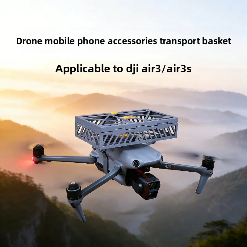 For DJI Air 3 / Air 3S Drone Transport Basket & Airdrop System — Mobile Accessory Mount — Lightweight & Low Wind Resistance