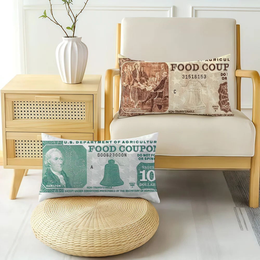 America Food Coupon cushion cover Hit Product Home Sofa living Room Double-sided Soft Decorative Pillow Cover