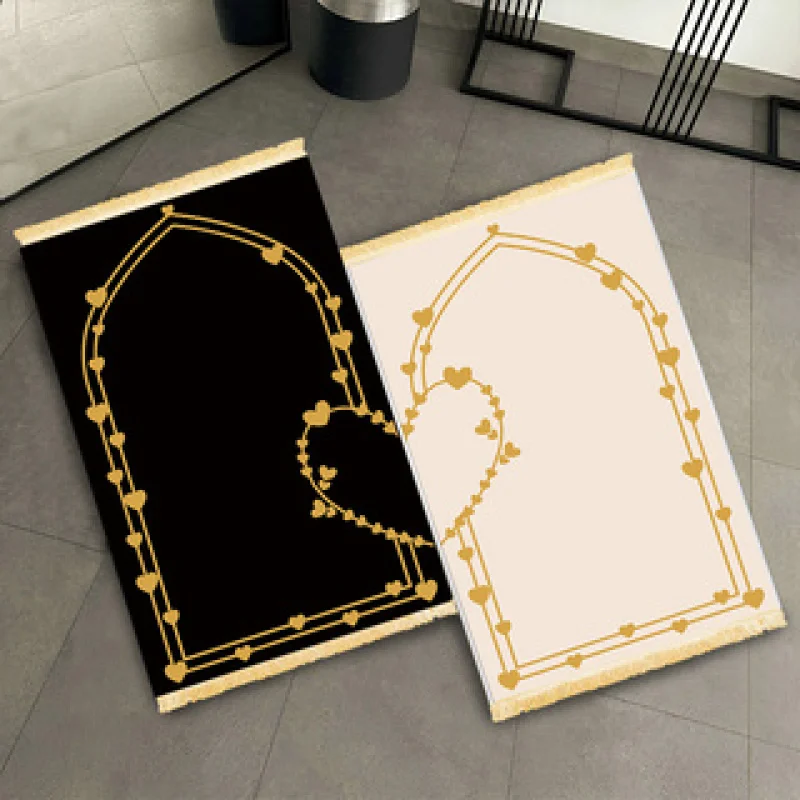 

VIKAMA 2PC Islamic Minimalist Style Worship Mat Kneeling Mat Living Room Home Muslim Prayer Mat Eid al Fitr Gift Worship Mat