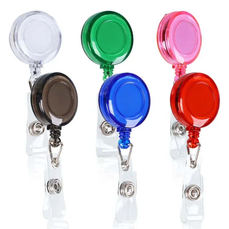 5pcs/set Solid Doctor Nurse Working Cards Badge Reels ID Name Card Holder Retractable Reels Keychains Hospital School Supplies