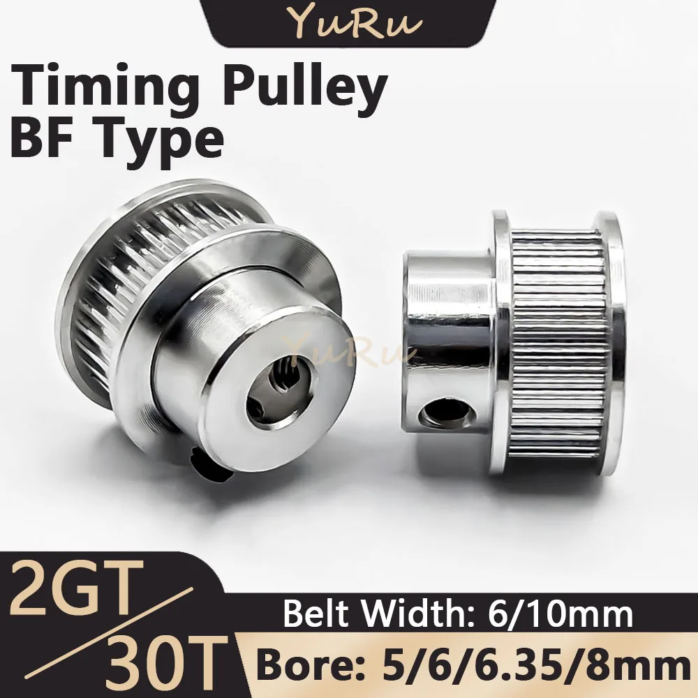 2GT 30Teeth Timing Pulley Bore 5 6 6.35 8mm Belt Width 6 10mm 30T 2MGT Tensioning Wheel Open Synchronous Timing Pulley