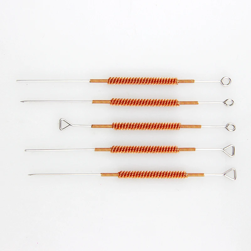 Single/Double Head Fire Acupuncture Needle Tungsten Steel Alloy Needle PU Bag Fire Needle Beauty Accupuncture Needle Set 5 Pcs