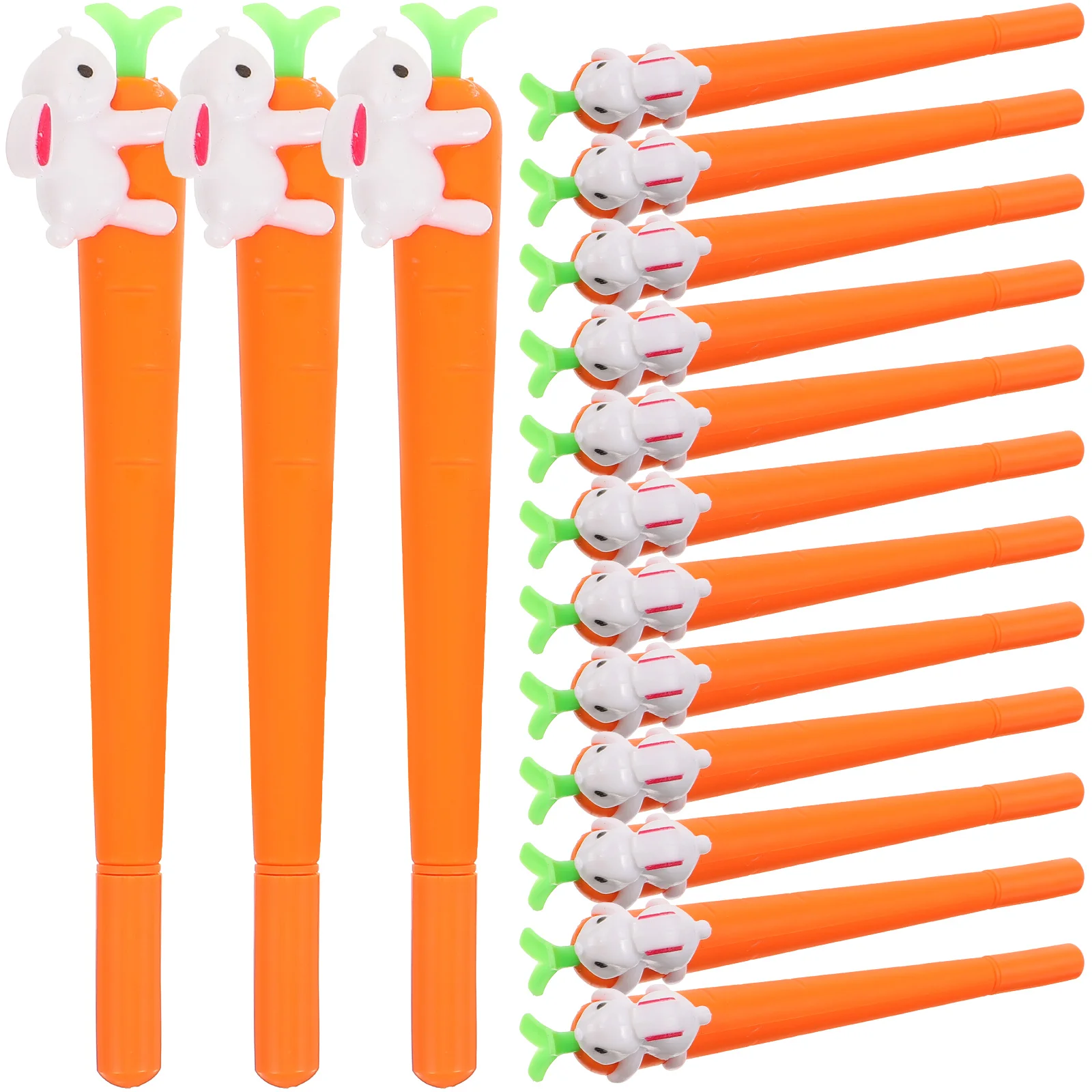 

15 Pcs Carrot Shape Ink Pen Fountain Rabbit Pattern Gel Easter Funny Pens Silica Student