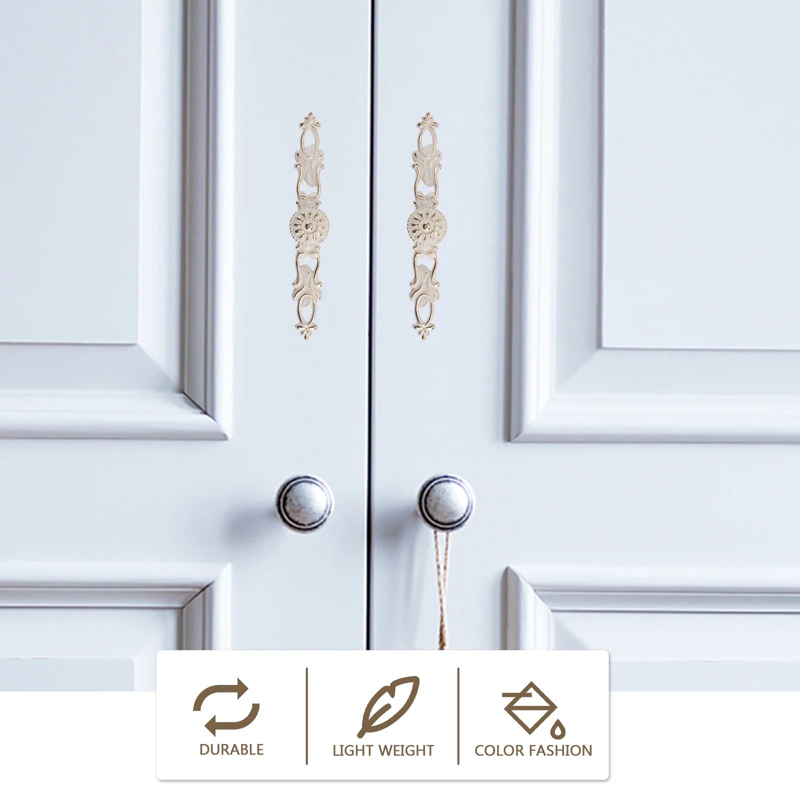 

2Pcs European Style Decorative Cabinet Handles Premium Aluminum Alloy Durable Drawer Pulls Furniture Door Knobs Wardrobe Modern