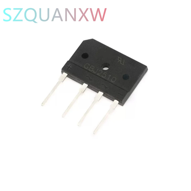 5PCS lot GBJ2510 1000V 25A Diode Bridge Rectifier Single Phase Bridge Rectifier High Frequency Diy Electronic GBJ-2510