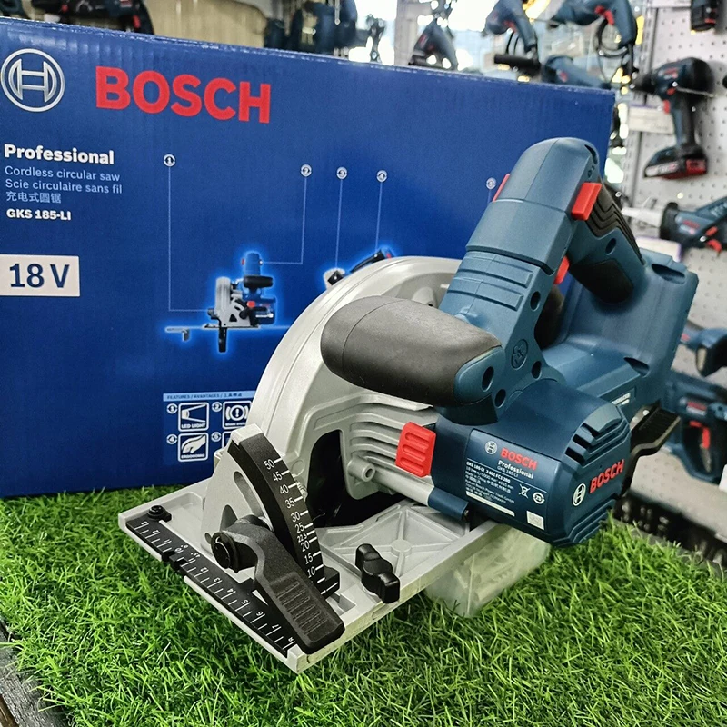 BOSCH GKS 185-LI Electric Circular Saw 18V 5.0Ah Battery Sets 165MM 5000rpm cordless  Lithium Charged Power Cutting Tool