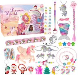 Kids Christmas Advent Calendar Box 24days Countdown Calendar Jewelry Gift Box for Girls Kids New Year Christmas Gift